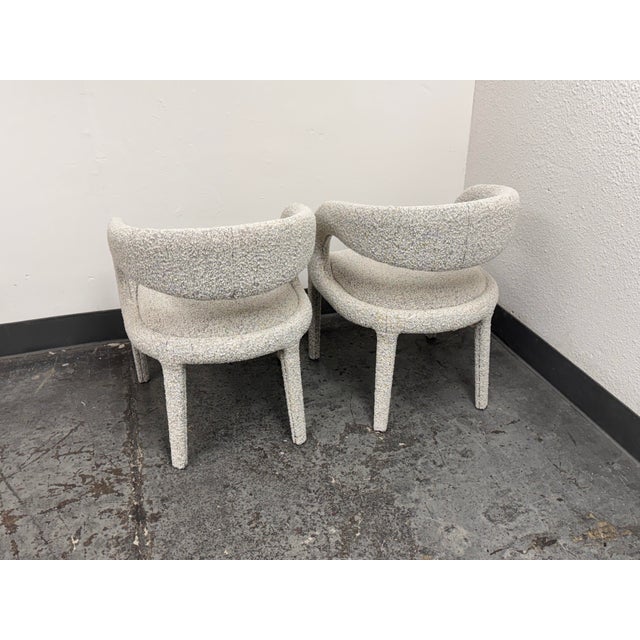 Textile Fours Hands Hawkins Bouclé Armchairs, Pair For Sale - Image 7 of 12