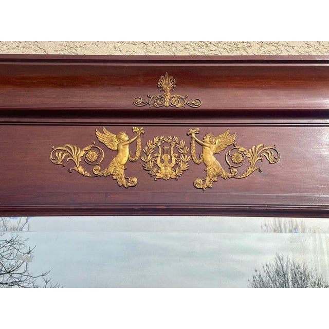 19th Century Empire Mahogany Mirror For Sale - Image 4 of 12