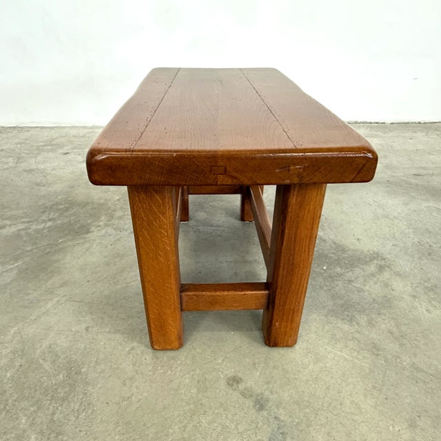 Wood Brutalist Oak Coffee Table For Sale - Image 7 of 8