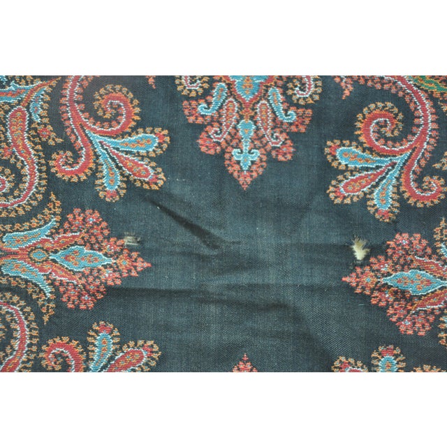Victorian Antique Victorian Paisley Throw, Wool, Woven Jacquard For Sale - Image 3 of 6