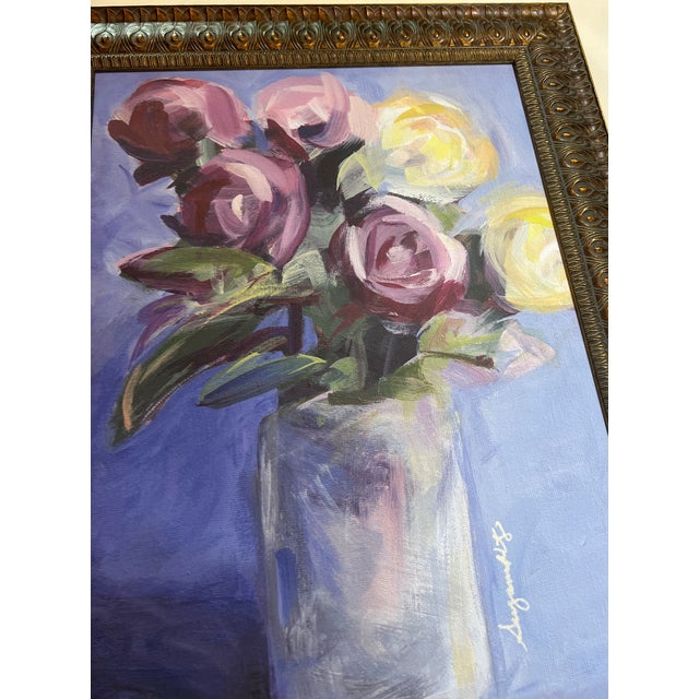 Rose Floral Still Life Painting Print, Custom Frame For Sale - Image 10 of 16