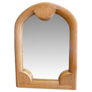 Mid-Century Rattan Mirror For Sale