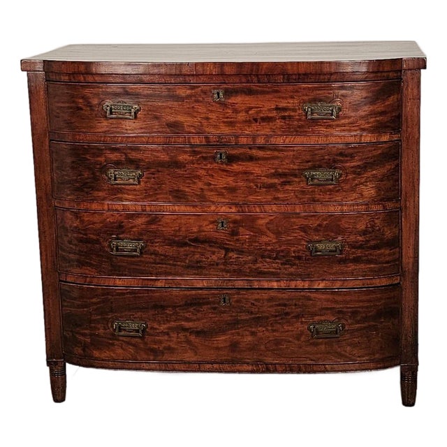 Early 19th Century Tiger-Striped Mahogany Chest, England Circa 1810 For Sale