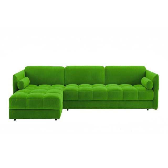 Vínculo Sectional Sofa in Green Velvet by Moanne For Sale - Image 4 of 4