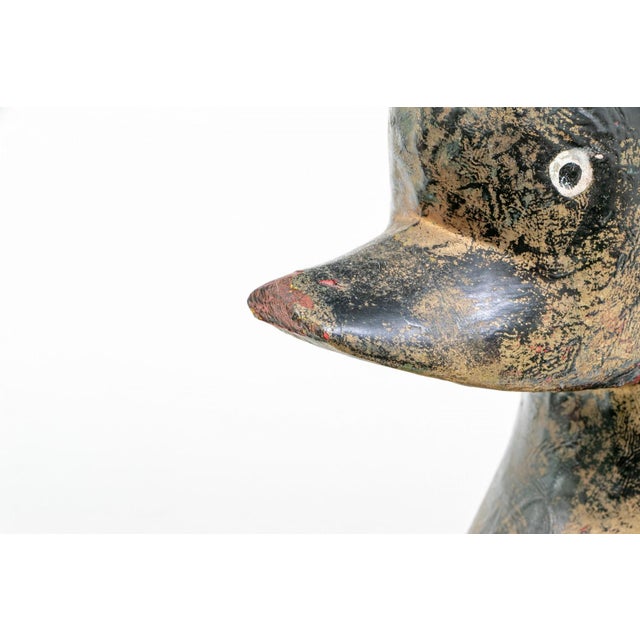 Vintage Hand-Carved Wooden Duck Sculptures—A Pair For Sale - Image 4 of 12