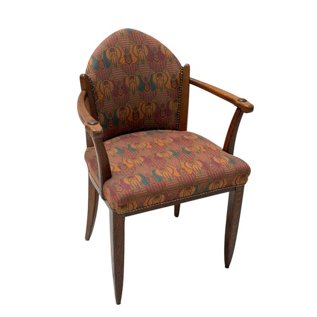 Wood Art Deco Oak Armchair by Paul Bromberg, 1920s For Sale - Image 7 of 12