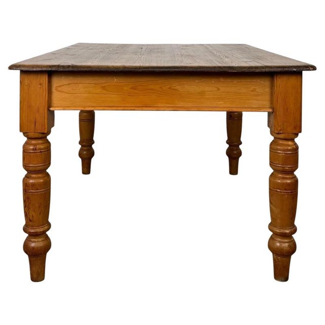 20th Century Pine Farmhouse Dining Table For Sale - Image 4 of 13