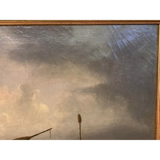 Dubuis, Low Tide Seascape, 1800s, Oil on Canvas, Framed For Sale - Image 5 of 16