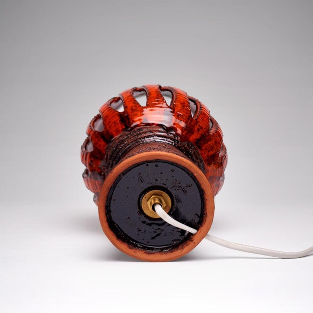 Mid-Century Modern Swedish Ceramic Table Lamps from Ninnie Forsgren, 1970s, Set of 2 For Sale - Image 3 of 4