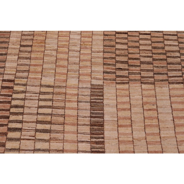 1990s Modern Gabbeh Tan/Brown Wool Rug - 7'8'' X 9'8'' For Sale - Image 5 of 10