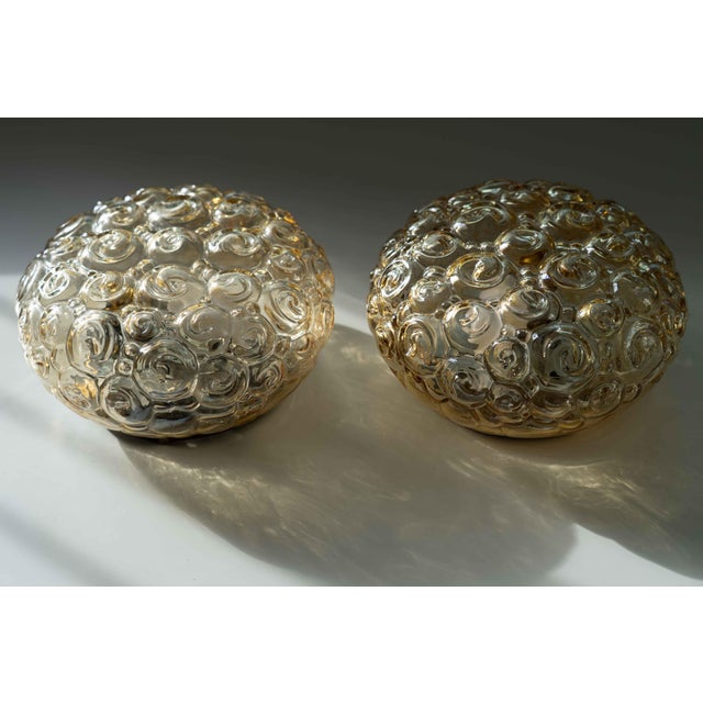 1970s Vintage Bubble Glass Flush Mounts attributed to Helena Tynell, 1960s, Set of 2 For Sale - Image 5 of 15