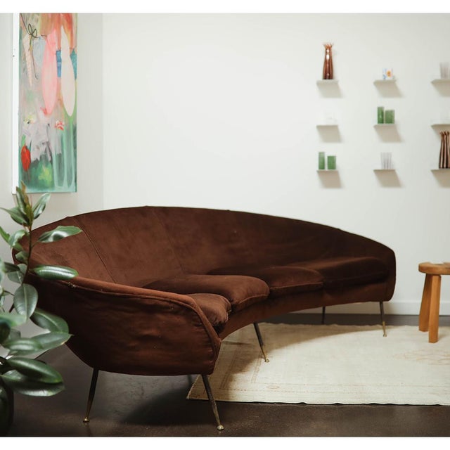 1950s Italian Curved Sofia For Sale - Image 4 of 5