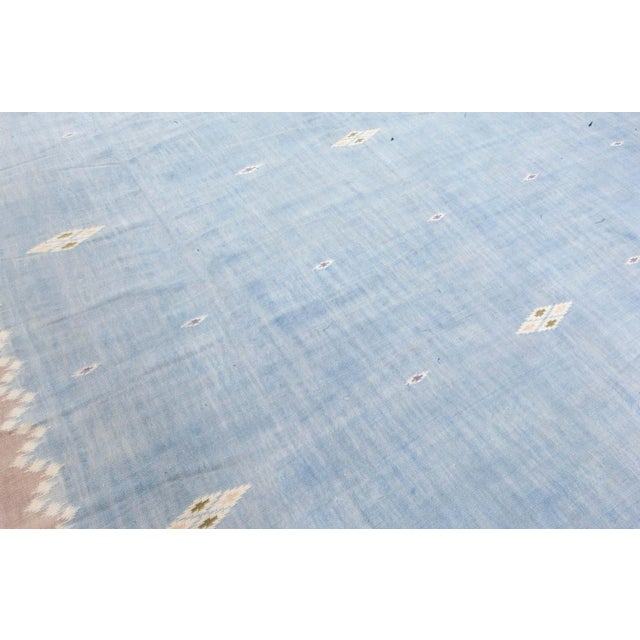 Textile Doris Leslie Blau Vintage Indian Dhurrie Rug For Sale - Image 7 of 9