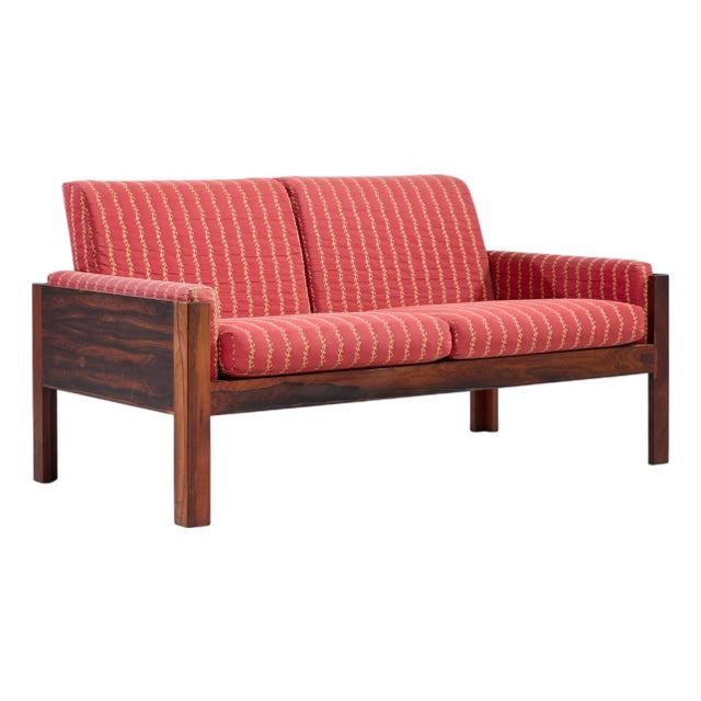 Arne Norell Style Mid Century Danish Rosewood Settee Loveseat Sofa For Sale