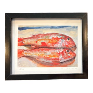 2025 Poissons Au Bord De La Mer Julian Merrow-Smith Giclee, Framed For Sale