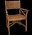 Contemporary Vintage McGuire Leather Strapped, Rattan Campaign Chairs, 6 Available. For Sale - Image 3 of 9