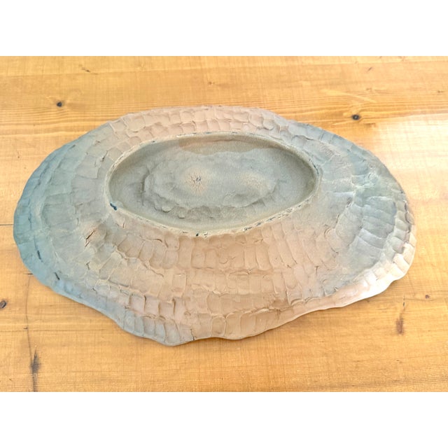Large Vintage Brutalist Terracotta Oval Centerpiece Bowl For Sale - Image 9 of 10