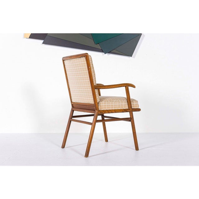 Wood Mid Century Wood & Upholstered Arm Chair by Robsjohn-Gibbings for Widdicomb For Sale - Image 7 of 11