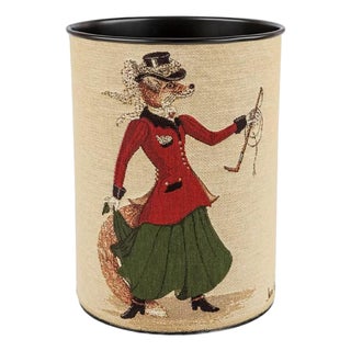 Lady Fenella Fox Tapestry Waste Bin For Sale