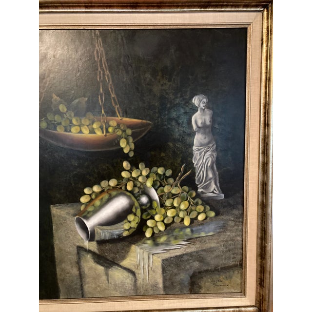 Mid-Century Modern Vintage Mid Century Still Life Oil Painting For Sale - Image 3 of 5
