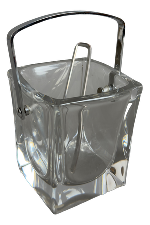 French Crystal Ice Bucket with Tongs