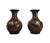 Chinese Brown Gold Scenery Decorative Vases - Pair For Sale