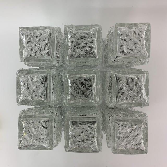 Ice Glass Ceiling Lamp from Hillebrand, 1970s For Sale - Image 12 of 18