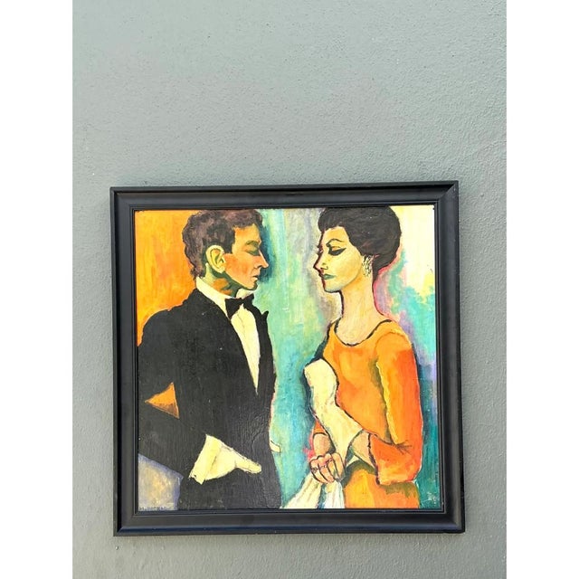 Vintage Abstract Expressionist Figurative Painting For Sale In West Palm - Image 6 of 13