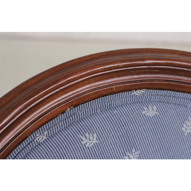 Brown Set of 12 French Louis XVI Mahogany Medallion Back Dining Chairs For Sale - Image 8 of 16