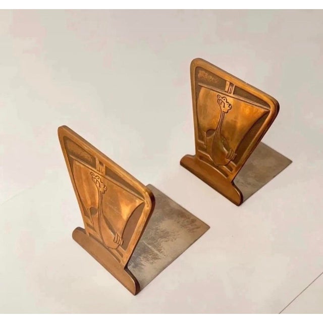 Vintage Viking Ship Bookends in Brass-Toned Metal, Set of 2 For Sale - Image 5 of 8