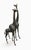 Bronze 50-Inch Standing Giraffe Sculptures, a Pair For Sale - Image 4 of 8