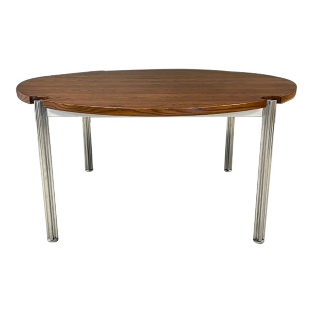 1970s Refinished Oak Round Dining Table by Jens Risom For Sale