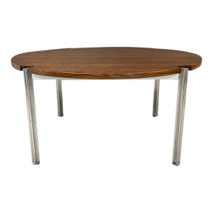 1970s Refinished Oak Round Dining Table by Jens Risom