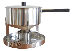Danish Fondue Set by Peter Holmblad for Stelton, 1970s, Set of 8