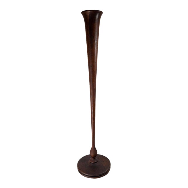 20th Century 29" Large Arts & Crafts Turned Wood Bud Vase or Candle Holder For Sale