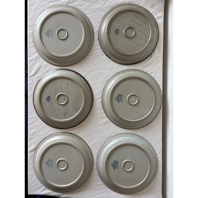 1970s 1970s Otagiri Horizon Stoneware Dinner Plates- Set of 6 For Sale - Image 5 of 6