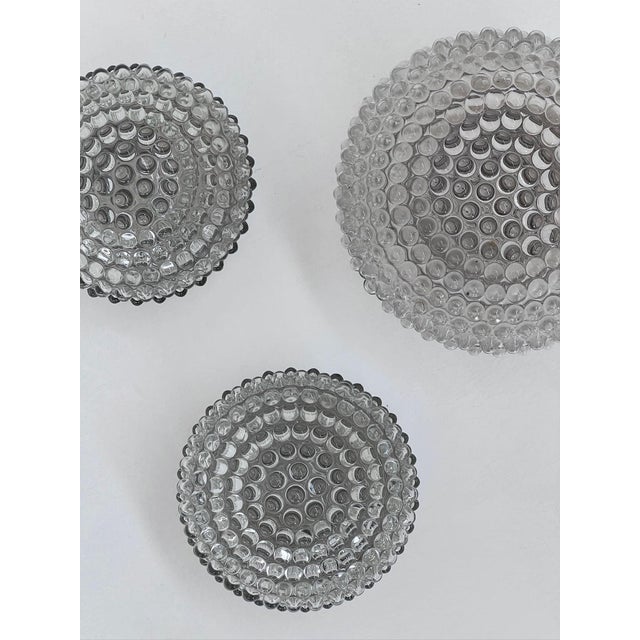 1970s Glass and Metal Wall Sconces, 1970s, Set of 3 For Sale - Image 5 of 5