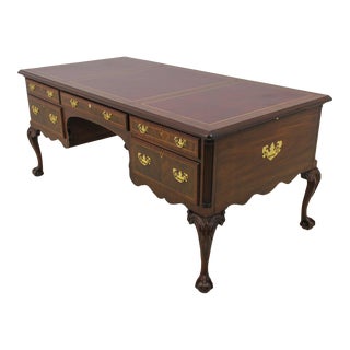 Henkel Harris Moore Claw Foot Mahogany Leather Top Desk For Sale