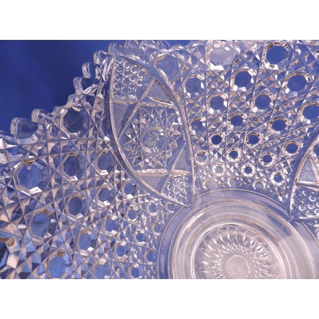 Late 19th Century Circa 1894 McKee Glass Co. Eapg Punch Bowl With Stand Pressed Cut in Rotec Pattern For Sale - Image 5 of 12