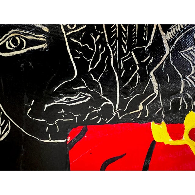 Contemporary Oil Painting, Red Black Flowers "Orchids" For Sale In Boston - Image 6 of 12