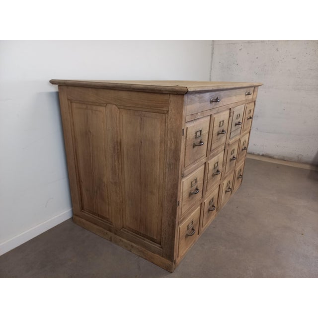 Industrial Oak Workshop Cabinet with Drawers, 1890s For Sale - Image 3 of 18