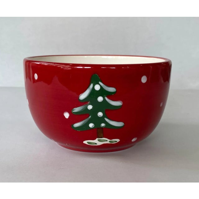 Charming hand-painted vintage Holiday Christmas bowl in excellent condition. (Sold individually - 6 available) Perfect for...
