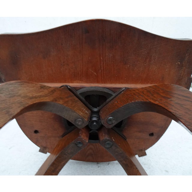 Antique Art Nouveau Swivel Chair in Oak, 1890s For Sale - Image 11 of 17