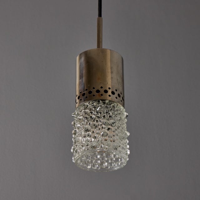 Mid-Century Modern Pair of 1960s Chrome Metal and Bubble Glass Pendants by Helena Tynell For Sale - Image 3 of 18