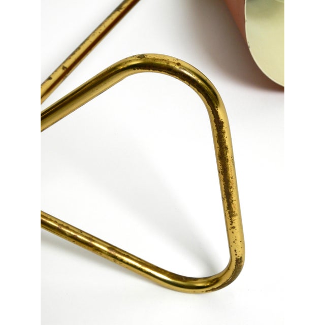 Large Mid-Century Modern Brass Table Lamp with Brick Red Shade, 1950s For Sale - Image 10 of 18