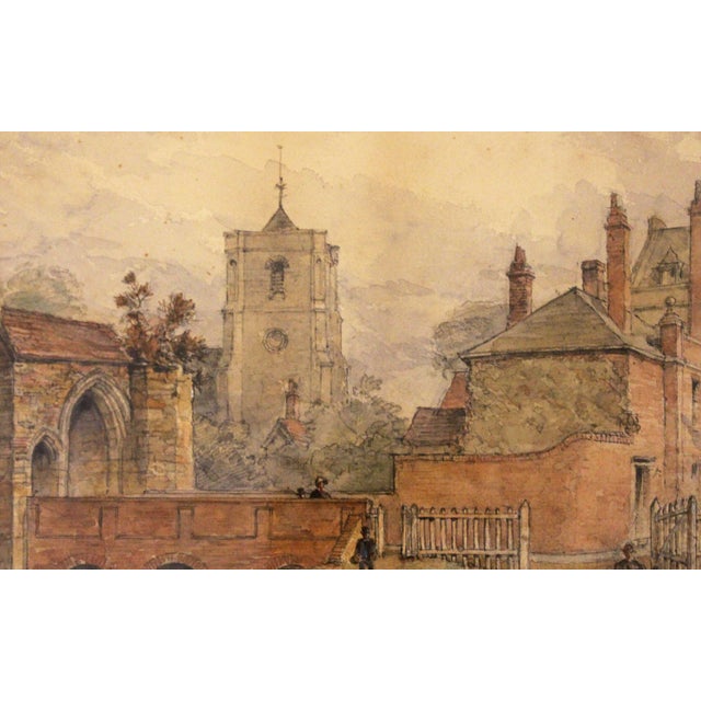 English Late 19th Century English Watercolor Town Landscape by Frederick Mew For Sale - Image 3 of 6