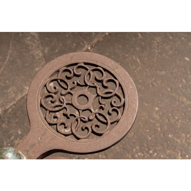 Metal Cast Iron Adjustable Three Tier Plant Stand For Sale - Image 7 of 8