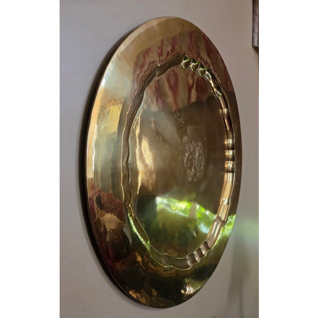 Hollywood Regency Vintage Ethan Allen Hand-Crafted Solid Brass Tray Table - Collector's Classics For Sale - Image 3 of 15