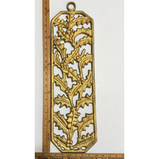 Traditional Mid-Century Gold-Painted Cast Iron Botanical Four Seasons Wall Panels – Pair For Sale - Image 3 of 11