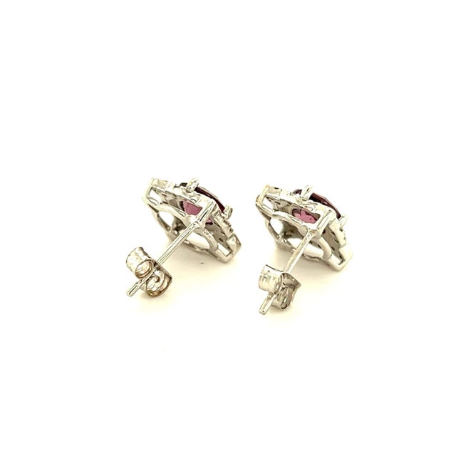 Traditional Natural Spinel Diamond Earrings 14k Y Gold 2.04 TCW Certified For Sale - Image 3 of 8